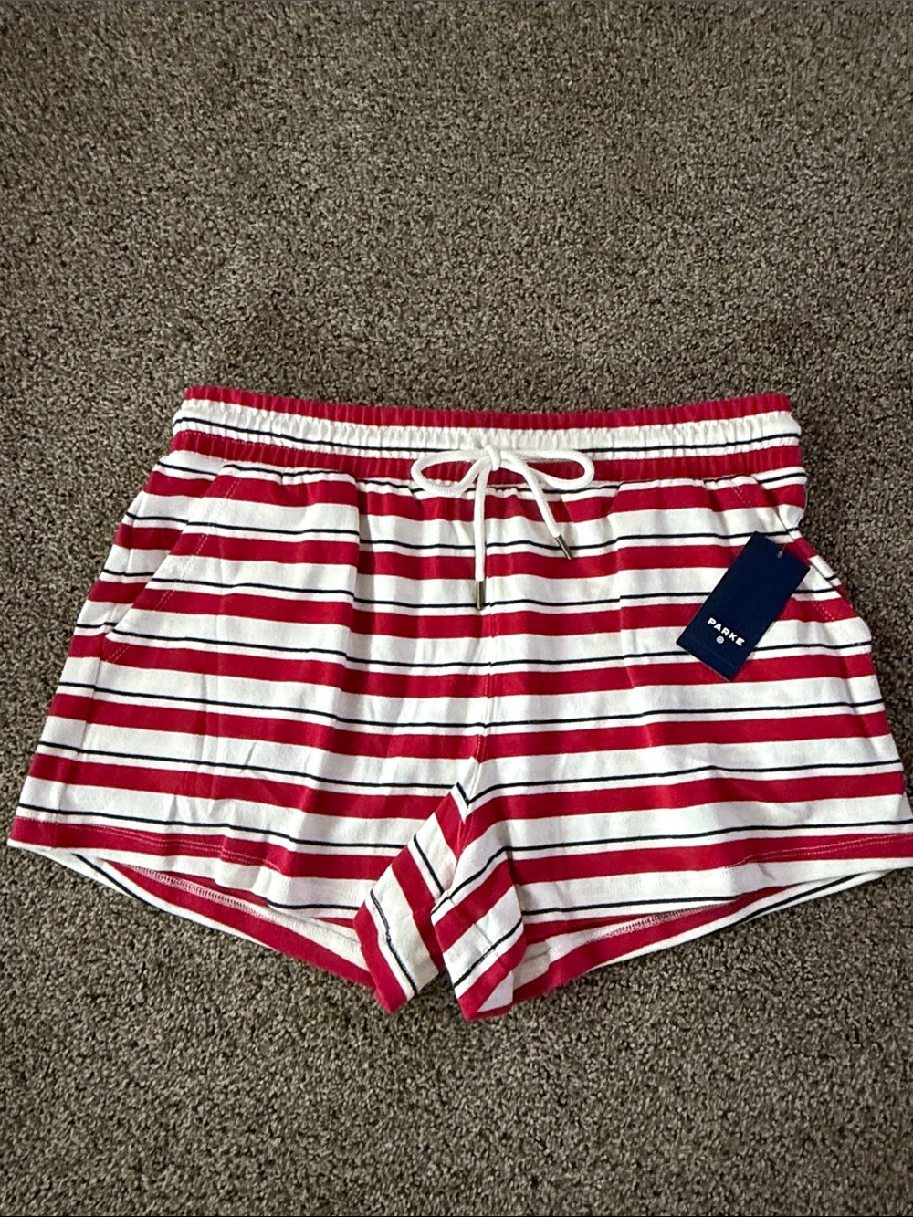 Parke x Target Striped Red and White Women's Drawstring Shorts